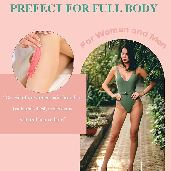 Wax Beads Bulk, 52.8oz Depilatory Painless Wax Beans Quick Hair Removal for Body Skin, Long Lasting for Back, Chest, Leg, At Home Waxing Choice-BrightBean Baby