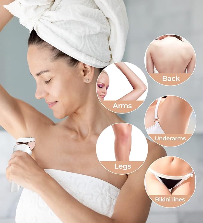 PRITECH Electric Shaver for Women - Cordless Razor for Women Portable Lady Shaver for Legs, Arm, Underarms, Bikini, USB Rechargeable, Wet & Dry Waterproof Bikini Trimmer for Woman, Gold-BrightBean Baby