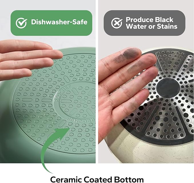 Redchef Ceramic Non Stick Egg Pans 8 Inch - Nonstick Frying Pan Skillet Green