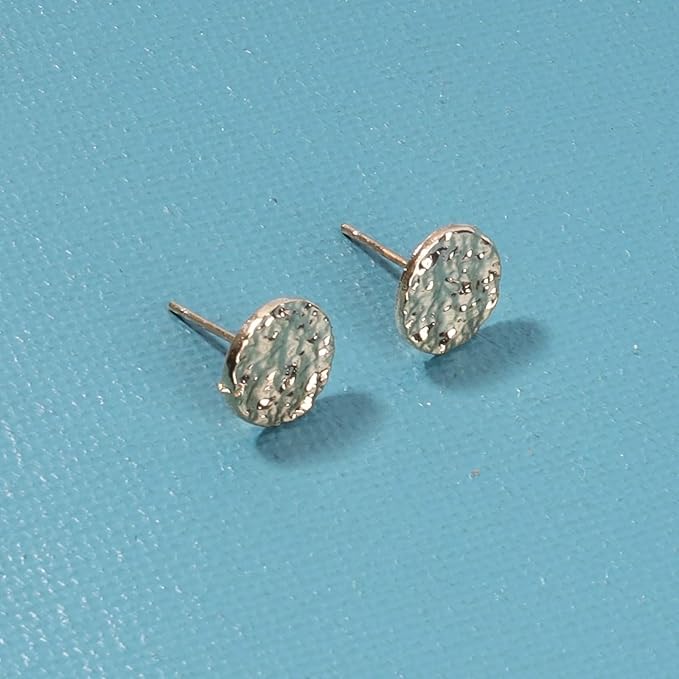 Boho Disc Coin Studs Earrings Gold Hammered Coin Earrings Tiny Circle Earrings Studs Minimalist Geometric Earrings for Women and Girls Gifts-BrightBean Baby