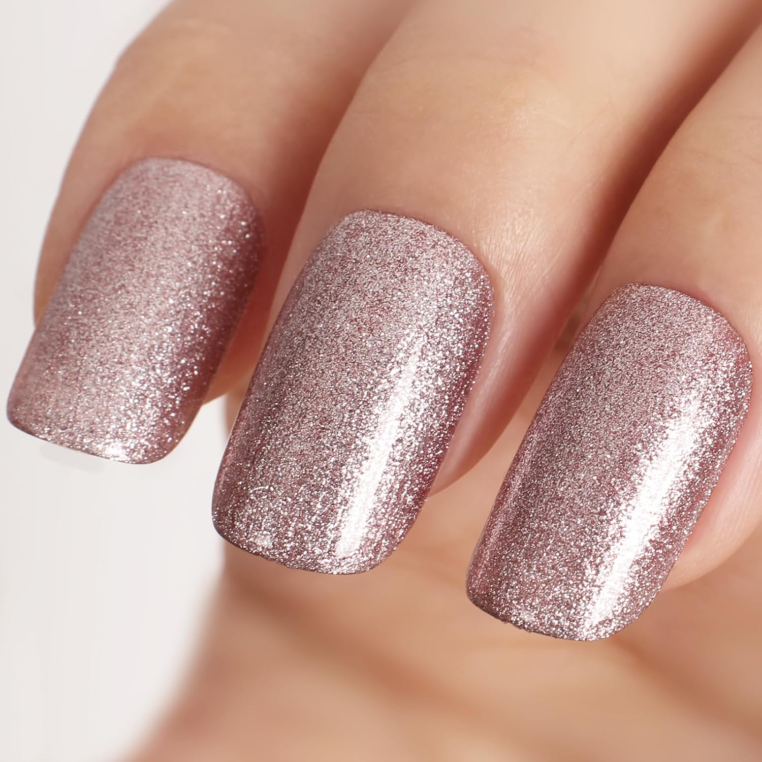 Rose Gold Super Glitter Gel Nail Polish,15ml UV/LED Soak Off Sparkly Rose Gold Gel Polish for Manicure Salon or DIY Nail Art at Home,Holiday Party Color - GP0090-BrightBean Baby