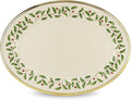 Lenox Serveware, Holiday Serving Platter, Oval Shape, 13-Inch, Ivory, Porcelain Material, Dishwasher Safe, Turkey Platter for Thanksgiving, Winter Hosting, Christmas Serving (Multicolor, 1 Piece)