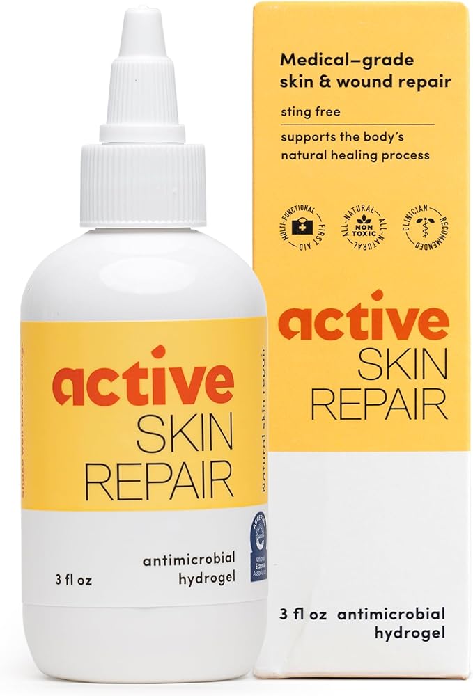 Active Skin Repair First Aid Healing Skin Hydrogel - Natural & Non-Toxic Repairing Ointment with Hypochlorus Acid for Minor Cuts, Wounds, Scrapes, Rashes, Sunburns, & More, 3 oz-BrightBean Baby