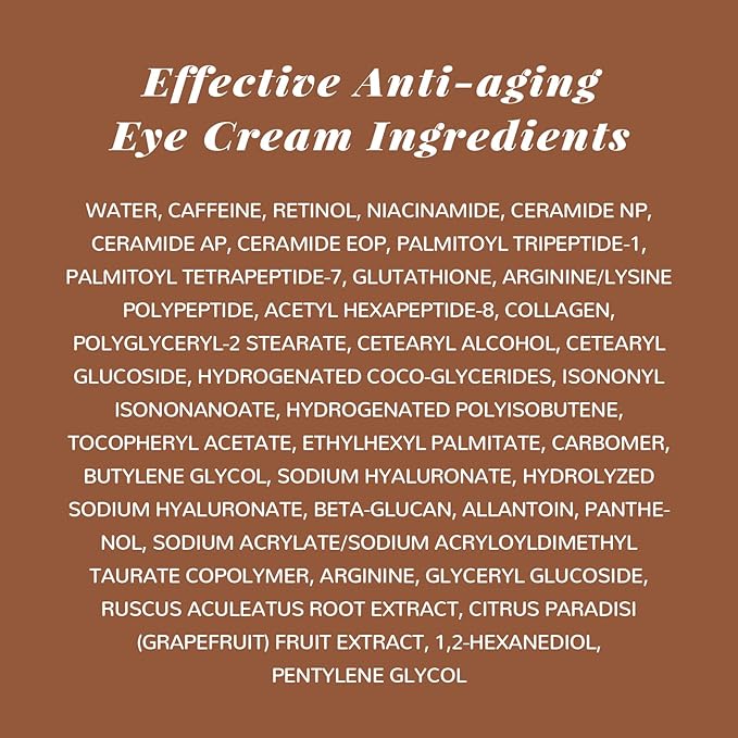 ANAI RUI Caffeine Eye Cream, Niacinamide Eye Cream for Dark Circles and Puffiness, Anti Aging & Friming Eye Cream with Eye Roller, Caffeine Under Eye Cream for Puffy Eyes, Bag Treatment 0.5 FL.OZ-BrightBean Baby