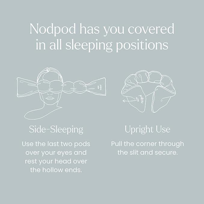 Nodpod Gentle Pressure Silk Sleep Mask | Patented Light Blocking Design for Sleeping, Travel & Relaxation | Bead Filled, Machine Washable (Willow)-BrightBean Baby