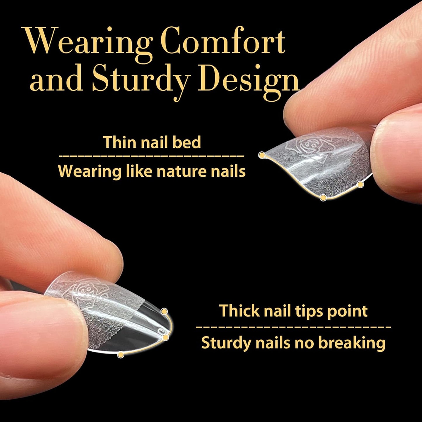 UNA GELLA 600Pcs Short Oval Almond Gel Nail Tips, Pre-file Round Almond Nail Tips 12 Sizes Soft Gel Clear Fake Nails Tips Full Cover for Nails Extension Home DIY Salon with Box-BrightBean Baby