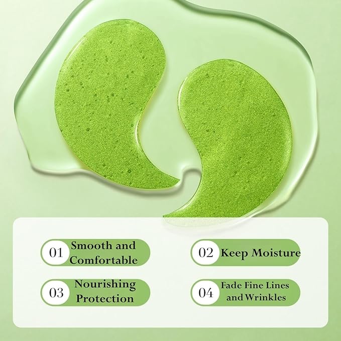 Under Eye Patches - 24K Gold Eye Mask,Moisturizing Serum for Firming, Brightening, and Relieving Eye Fatigue - Under Eye Patches for Dark Circles and Puffiness (seaweed)-BrightBean Baby