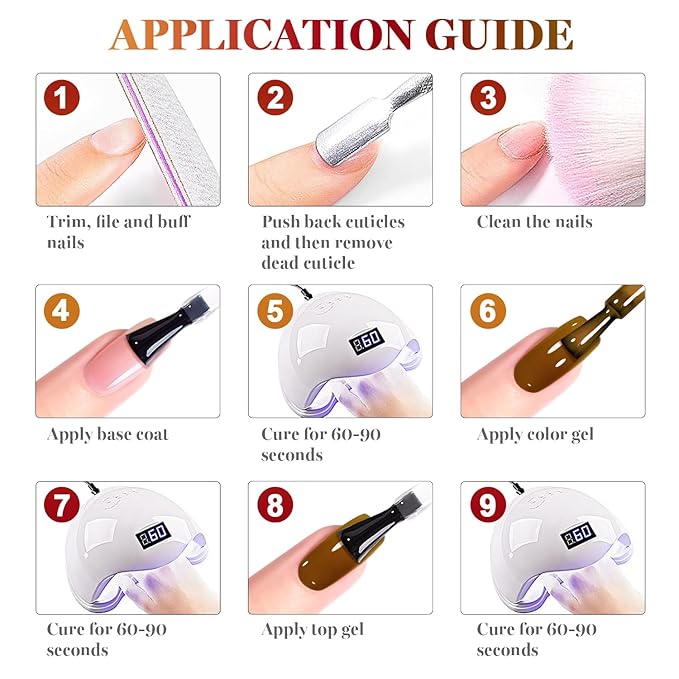 RARJSM Jelly Stained Glass Gel Nail Polish Set 6pcs Clear Amber Yellow Cherry Red Orange Olive Green Crystal Transparent Series Sheer Gel Varnish Curing Requires Soak off Home Salon French Manicure-BrightBean Baby