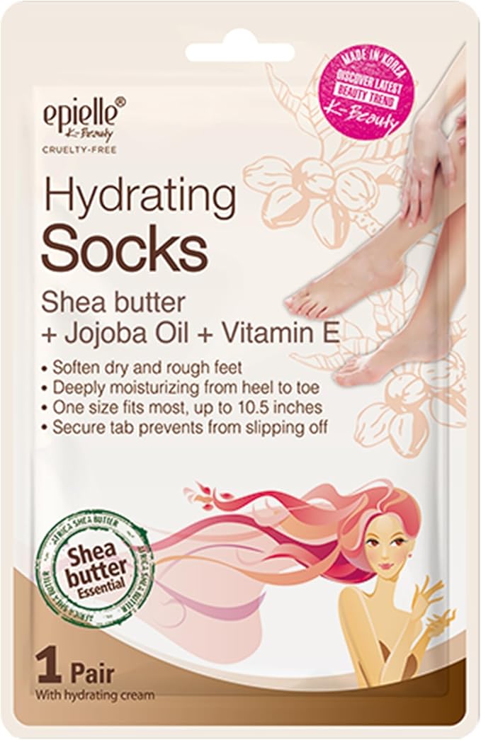 Epielle Hydrating & Moisturizing Hand & Foot Masks 12 Pairs, Relieve and Soften Dry Hands & Cracked Heels with Shea Butter & Sunflower Seed Oil, Korean Skin Care, Spa Set, Self Care Gifts for Women-BrightBean Baby