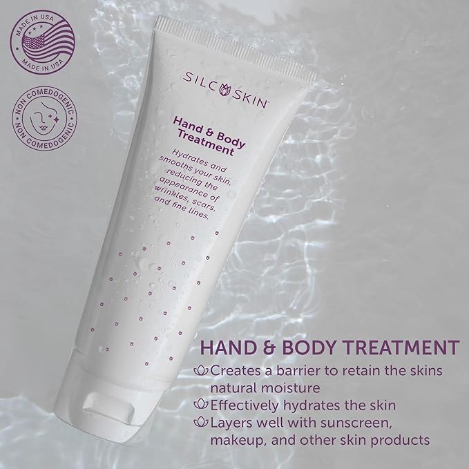 SilcSkin Hand & Body Treatment - Water-Based Hand & Body Lotion for Crepey Skin and Fine Lines - Uses Medical Grade Silicone for Deep Hydration - 4 oz-BrightBean Baby