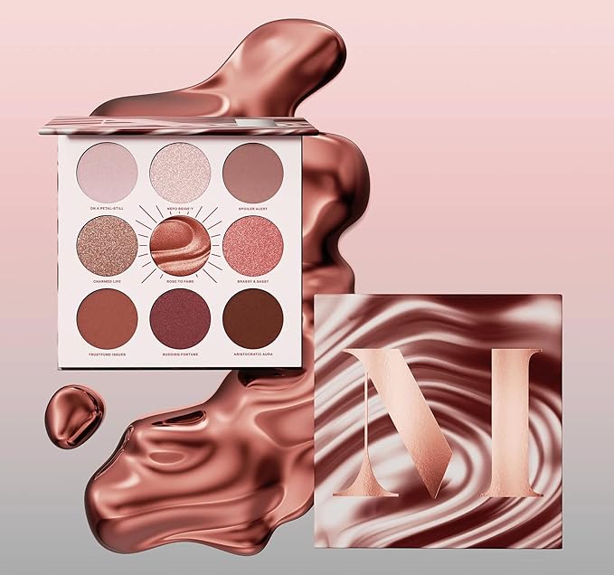 Morphe Rich & Foiled Artistry Palette - Foil-Effect Eyeshadow Palette with Matte, Shimmer & Foil Finishes - Mauve & Pink Eyeshadow with Luminous Payoff - Rose to Fame (0.35 oz)-BrightBean Baby