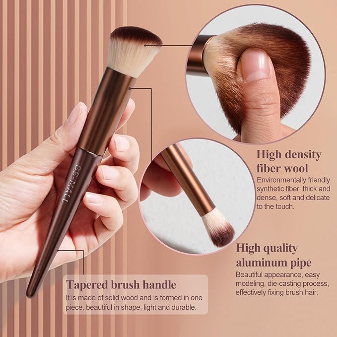 BS-MALL Makeup Brush Set 18 Pcs Premium Synthetic Foundation Powder Concealers Eye shadows Blush Makeup Brushes with black case (B-Brown)-BrightBean Baby
