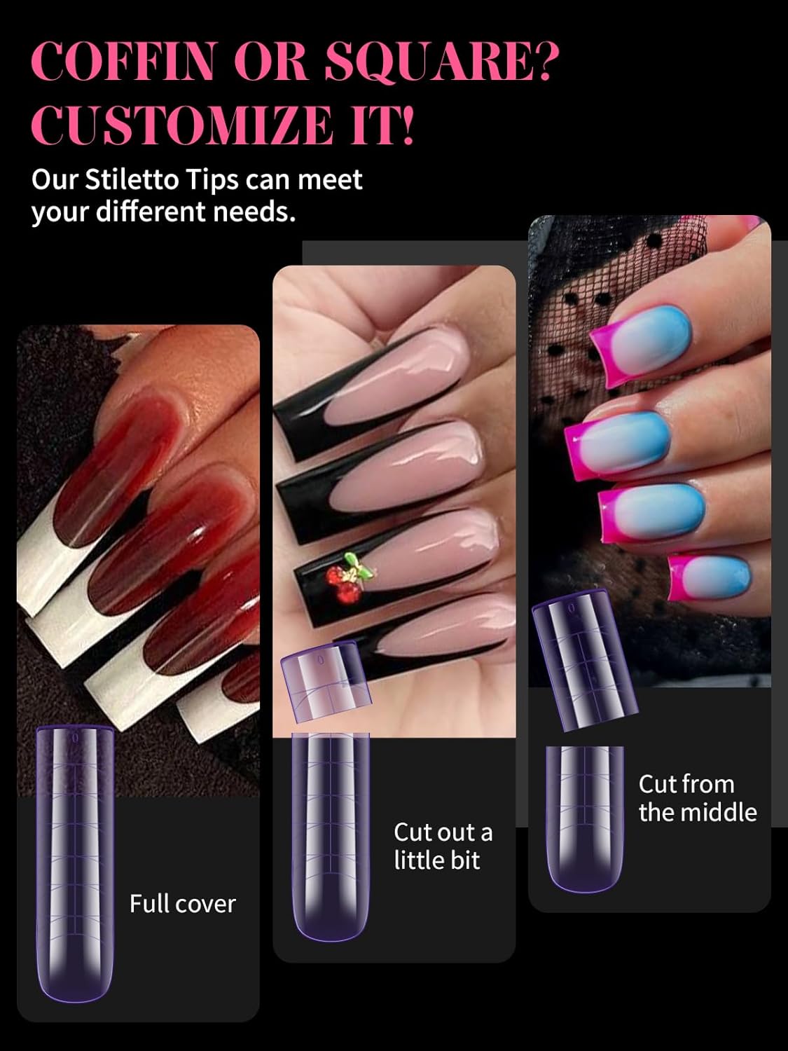 EBANKU Dual Nail Forms for Poly Extension Gel, 120 PCS Purple Square Nail Molds Reusable 12 Sizes Nail Extension Forms for Builder Gel Manicure Design Salon DIY-BrightBean Baby