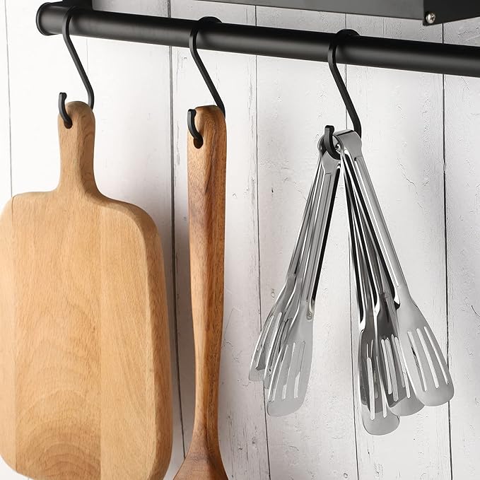 Kitchen Tongs 7 Inch, 8 Pack Food-Grade Stainless Steel Serving Tongs for Cooking Appetizers, Salad, Small Kitchen Food Tongs, Dishwasher Safe