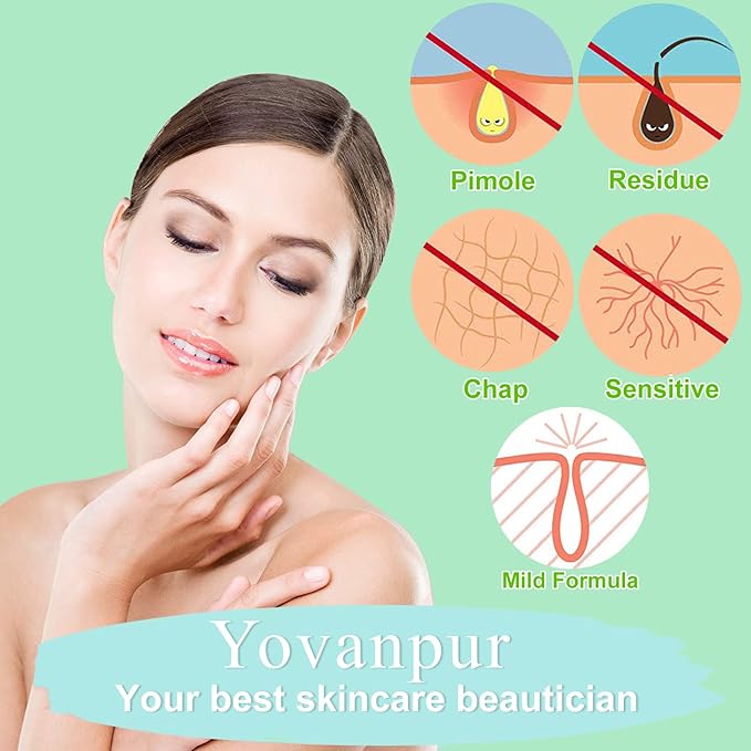 Hard Wax Beads for Brazilian Waxing, At Home Pearl Wax for Bikini, Face, Eyebrow, Legs - 300g (10 Oz) with 10 Wax Spatulas (Light Green-Aloe)-BrightBean Baby