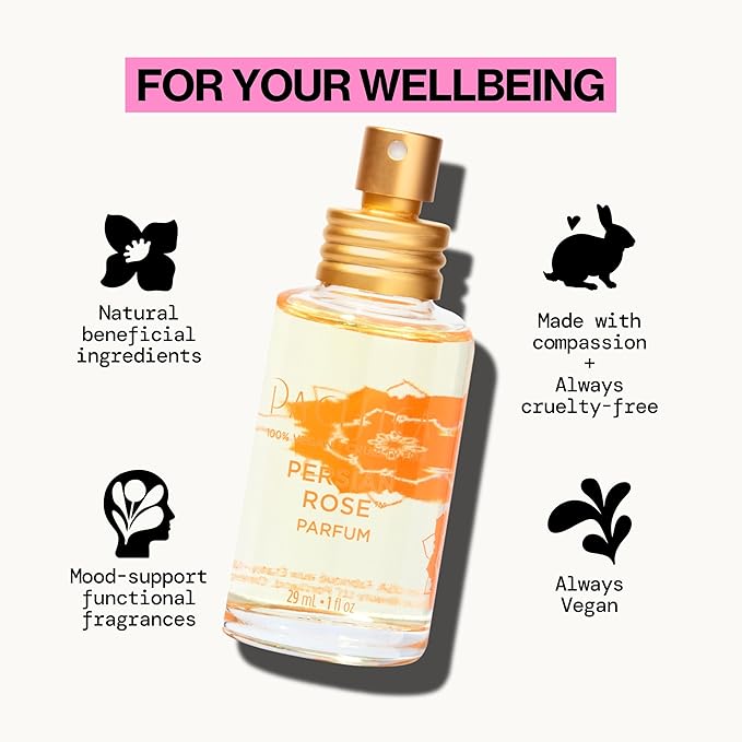 Pacifica Beauty, Persian Rose Clean Fragrance Spray Perfume, Made with Natural & Essential Oils, Fresh Rose Scent, Vegan + Cruelty Free, Phthalate-Free, Paraben-Free, Gifts for Her, 29 ml. 1 fl. oz-BrightBean Baby