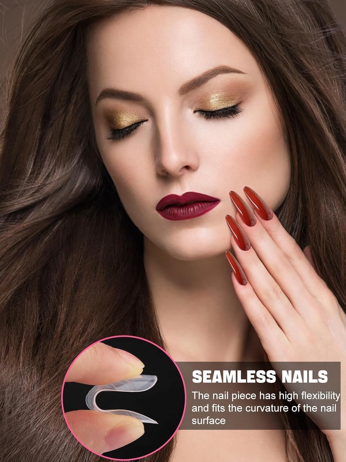 TOROKOM Poly Extension Gel Dual Nail Forms Nail Forms, 120Pcs Full Cover Coffin Nail Molds 12 Sizes for Gel Manicure Nail Art Design Salon&DIY-BrightBean Baby