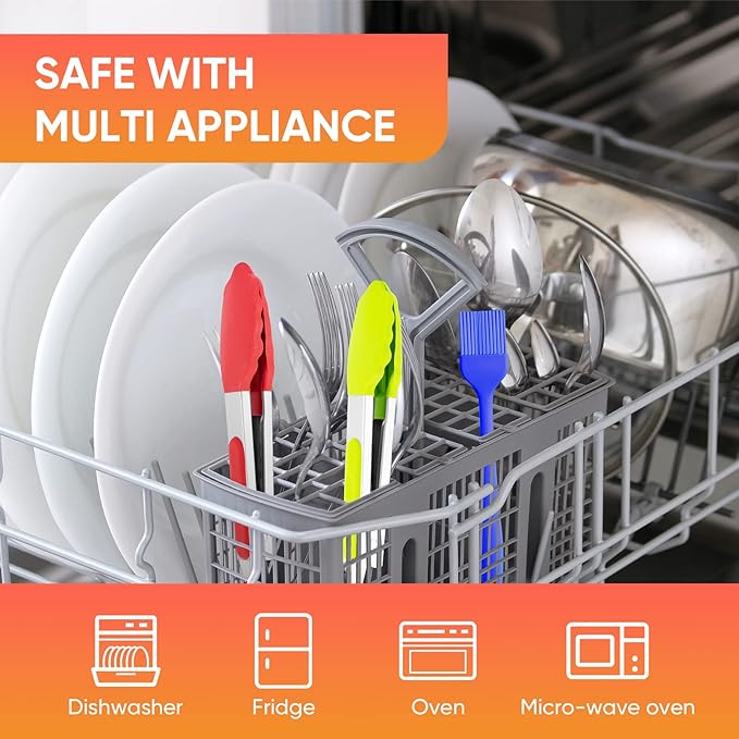 Small Silicone Tongs for Cooking,3 PCS 7-Inch Mini Serving Tong-600°F Heat Resistant Non Stick Stainless Steel Tong s with Silicone Tips Food Tong Cooking Tongs for Salad,Buffet Serving