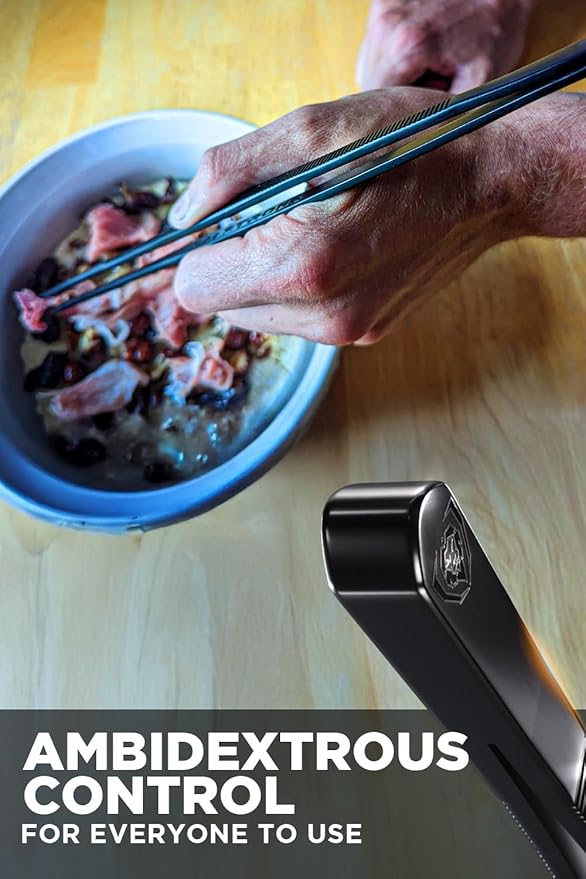 DALSTRONG Chef Tweezers Professional Kitchen Tongs- 12" high-precision Tweezer Tongs for Cooking - Stainless Steel Black w/vTitanium Coating -BBQ, Plating, Multi-use