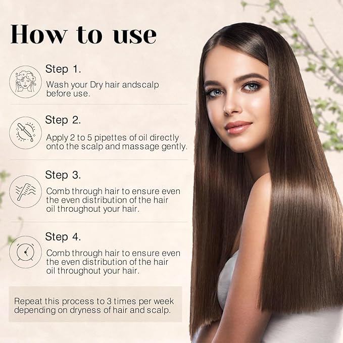 Aeshory Hair Oil - 5 IN 1 Hair Care Oil with Rosemary, Castor, Argan, Vitamin E, and Avocado for Hair Growth and Strengthening - Nourishing and Volumizing 3.38 fl oz-BrightBean Baby