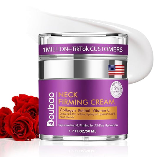Neck Firming Cream, Wrinkle Cream for Women, Retinol Moisturizer with Collagen and Hyaluronic Acid for Neck, Face and Décolleté, 1.76 fl oz-BrightBean Baby