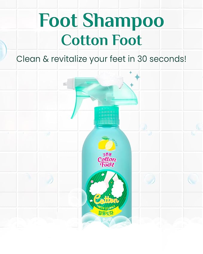 Cotton Foot - Foot Shampoo Soap (Lemon, 13fl oz*2, Pack of 2) - Refreshing Cleanse Spray, Deodorizing Foot Care Wash. Foaming Wash, Easy to Use-BrightBean Baby