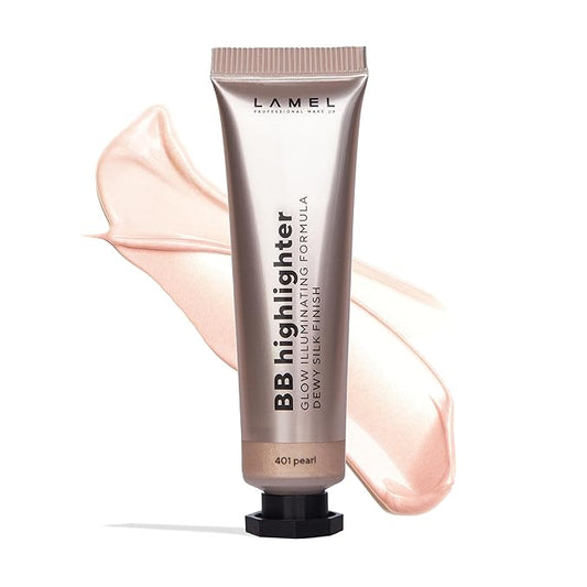 Lamel Dewy Cream BB Highlighter - Lightweight, Buildable and Luxuriously Glossy with Radiant, Natural-looking, Non-Greasy, Moisturizing, and Long-Lasting Formula for Flawless, Skin-Brightening - 401-BrightBean Baby