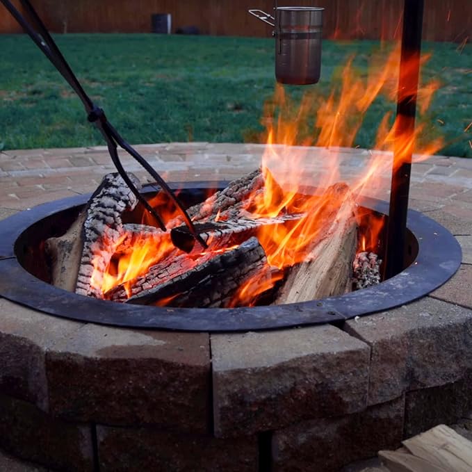 40in Heavy Duty Fire Tongs Firewood Grabber Tool with Scissor Shape Serrated, Log Claw Tongs for Bonfire Campfire Fire Pit Outdoor Indoor Log Grabber Rustproof Safely Moves Firewood