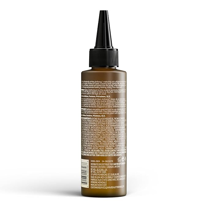 Marc Anthony Nourishing Scalp & Hair Supreme Oil, Strictly Curls - Adds Shine, Reduces Frizz and Breakage - For Curly Hair - Rosemary, Castor Oil - 4 fl oz-BrightBean Baby