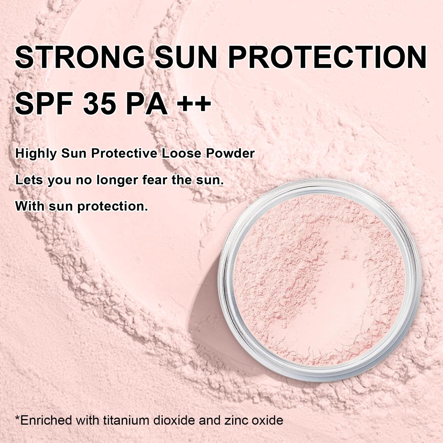 Mineral Setting Powder, SPF 35, Sunscreen Pink Face Loose Blurring FinishingPowder, Sheer Coverage, Weightless and Oil Control. Extend Base Makeup (#04 Pink Setting Makeup)-BrightBean Baby