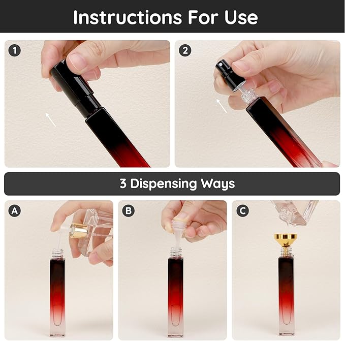 Segbeauty 5 Packs Perfume Bottles Empty, 10ML Refillable Portable Cologne Sprayer, Glass Spray Bottles for Dispensing Liquid Cosmetic, Mini Travel Size Perfume Atomizer Sample Container for Frangrance-BrightBean Baby