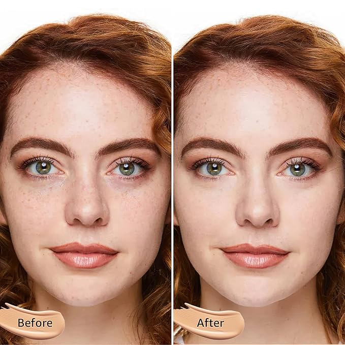 Mushroom Head Air Cushion CC Cream - Oil Control & Moisturizing Concealer Makeup Base, Brighten Long - Lasting Even Color Correcting Concealer Full Coverage for All Skin Types (Nude)-BrightBean Baby