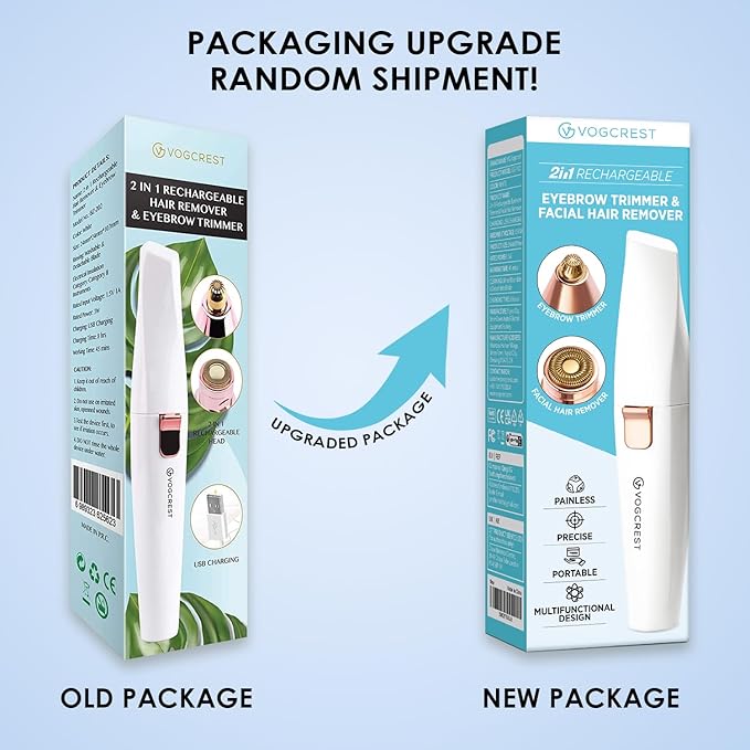 Rechargeable Eyebrow and Facial Hair Remover for Women - 2 in 1 Razor with Built-in LED Light for Painless Hair Removal-BrightBean Baby