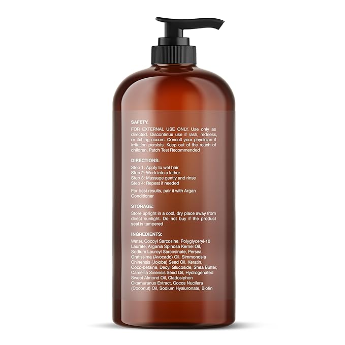 Botanic Hearth Argan Shampoo, Hydrating & Volumizing, Sulfate & Paraben Free, All Hair Types & Color Treated Hair, Men and Women 16 fl oz-BrightBean Baby