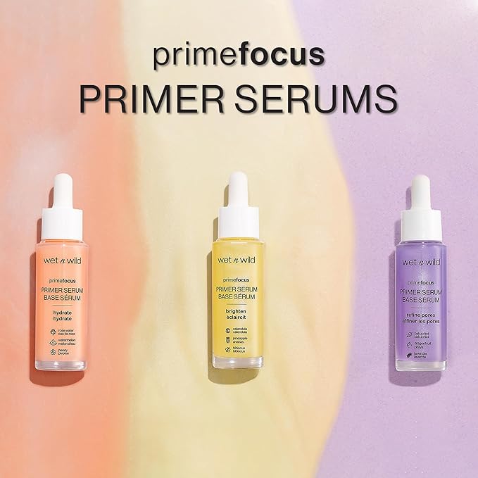 wet n wild Prime Focus Facial Serum Primer Makeup Extending, Hydrating Face Skin Care Product, Reduces Fine Lines And Wrinkles, For Repairing Dry Skin, Retinol Alternative-BrightBean Baby