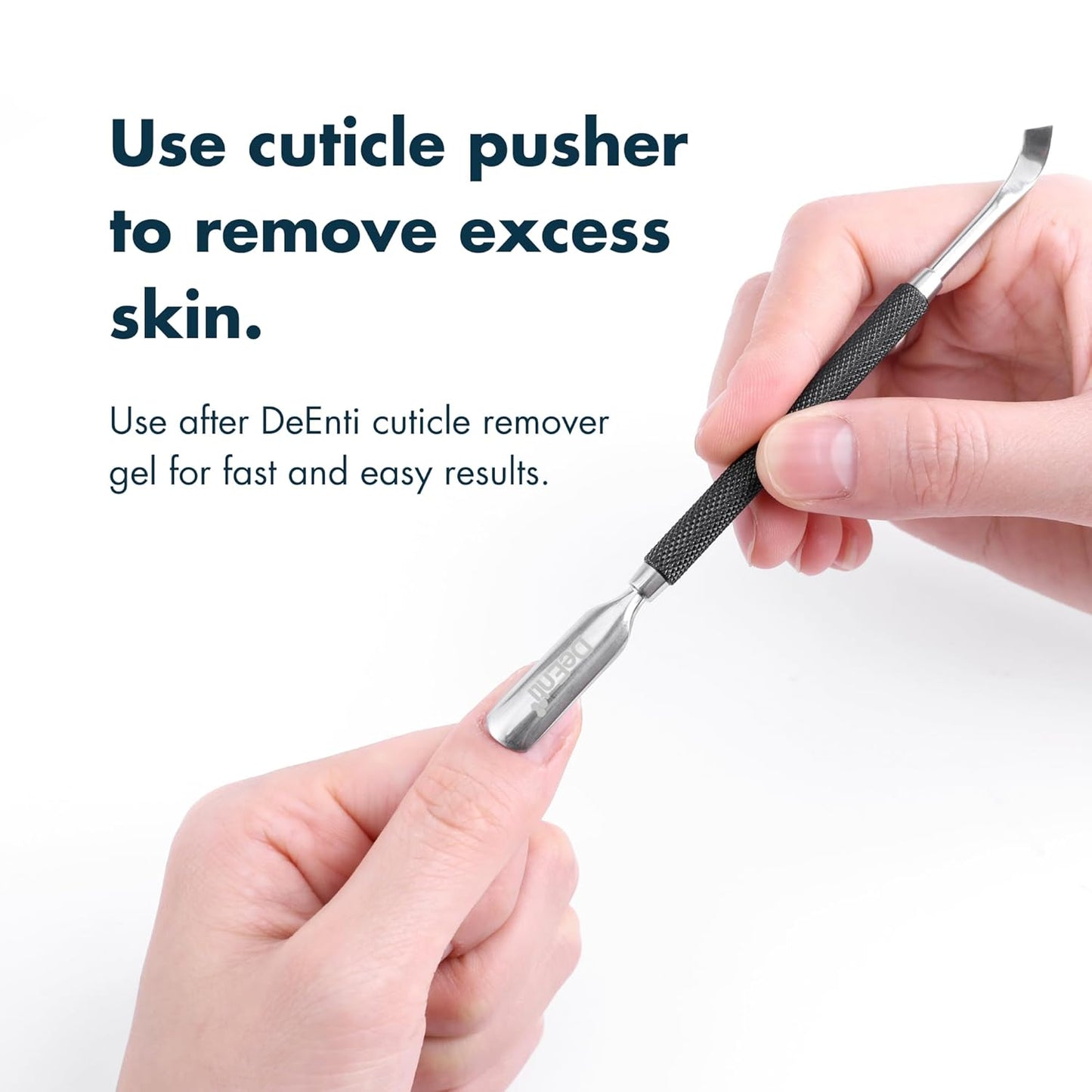 DeEnti Cuticles Maintenance Pack, Bundle Includes Citrus Scented Cuticle Remover, Cuticle Oil for Nails, and Metal Pusher Tool, Salon Grade Nail Care, Home Manicure and Pedicure Kit-BrightBean Baby