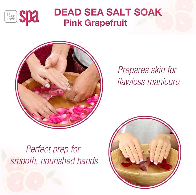 BCL SPA Dead Sea Salt Soak - bath salt with organic Pink Grapefruit, Shae Butter, Arnica, Aloe Vera juice, Chamomile, Argan oil & Jojoba oil skin exfoliator - Home/Professional use 16 fl oz-BrightBean Baby