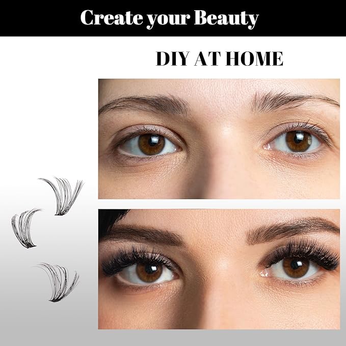 Lash Clusters 320pcs Individual Lashes 30D&40D&60D DIY Lash Extensions D Curl Lash Clusters False Eyelashes Natural Look 11-20mm Mix Cluster Eyelash Extensions EASY TO USE (30D+40D+60D-0.07D)-BrightBean Baby