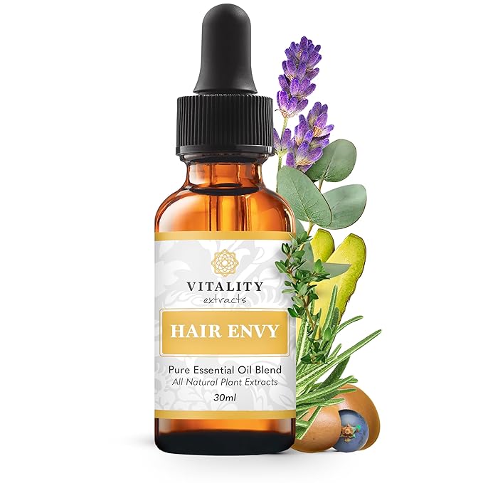 Vitality Extracts Hair Envy - Natural Hair Growth Serum - 100% Pure Essential Oils, 15 Plant Extracts, No Synthetics, No Parabens - Strengthen Hair, Minimize Breakage, Stimulate Follicles-BrightBean Baby