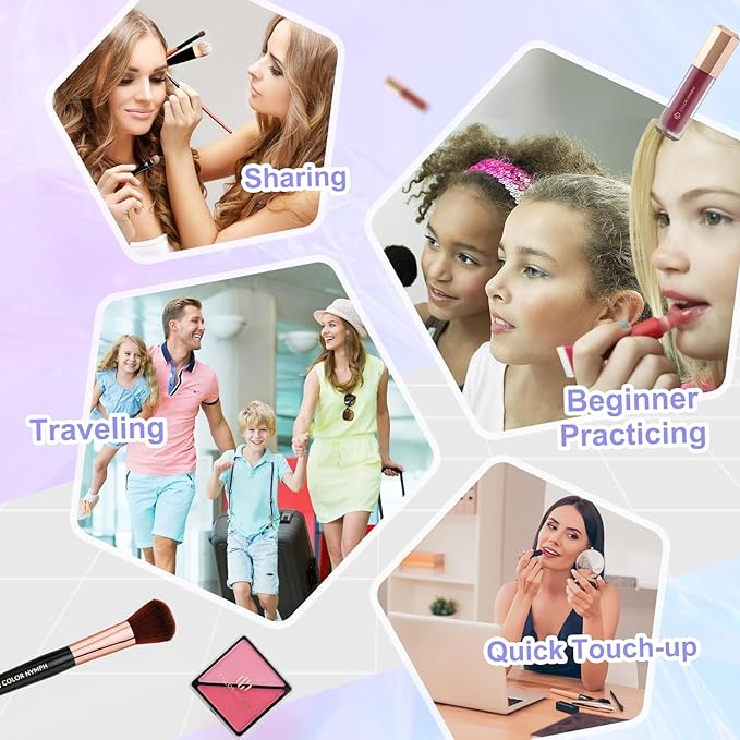 Color Nymph Makeup Kit For Women, Girls Makeup Set For Teens Professional Make Up Kits With Travel Case Full Cosmetics Kit w/ 35 Colors Eyeshadows Lipstick Blush Brushes Lipgloss Mascara-BrightBean Baby