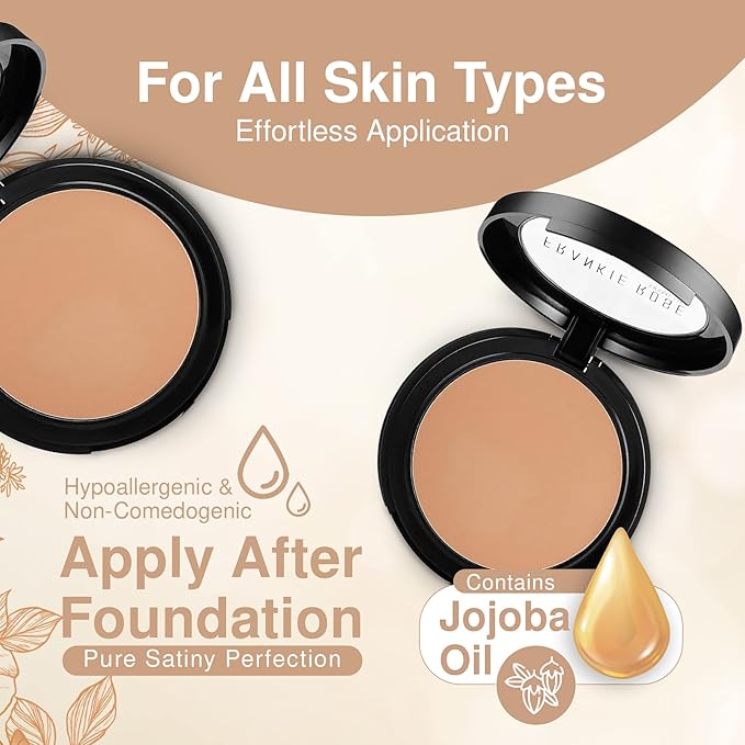 Frankie Rose Cosmetics Powder Foundation – Full Coverage Face Powder For Pores & Imperfections, Evens Out Skin Tone & Shine-Control | 58 Grams (Spice)-BrightBean Baby
