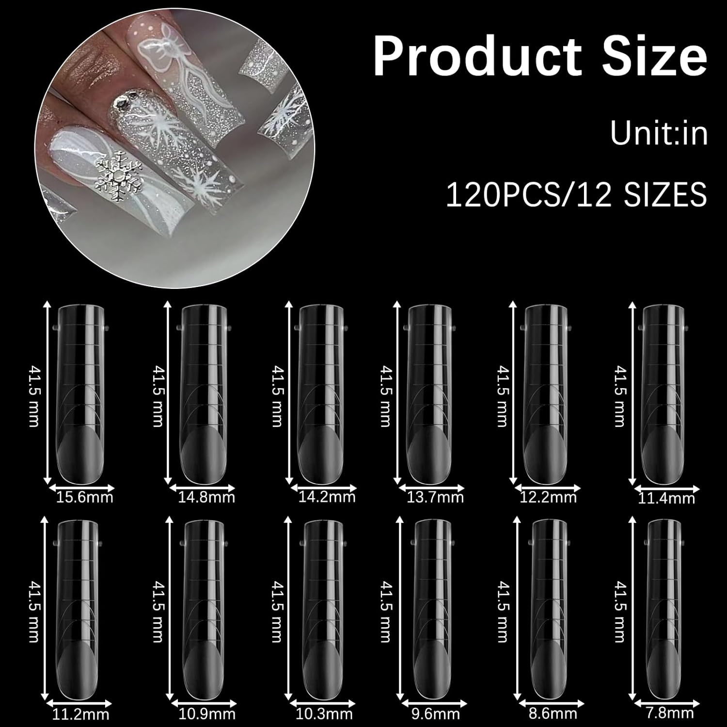 120 Pcs Poly Extension Gel Dual Nail Forms Nail Molds With Scale Builder Coffin Nail for Gel Manicure Nail Art Design Salon DIY at Home (Long Square Head Frosted Dual Nail Forms Set)-BrightBean Baby