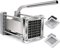 French Fry Cutter, Sopito Professional Potato Cutter Stainless Steel with 1/2-Inch and 1/4-Inch Blade Great for Potatoes Carrots Cucumbers