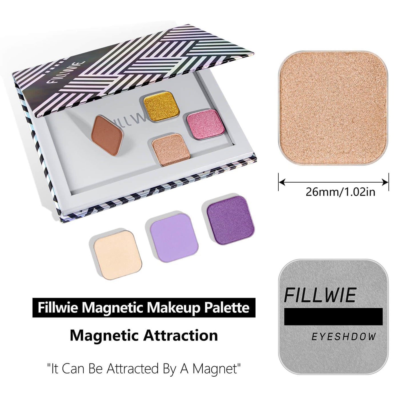 Magnetic Eyeshadow Soft Peach with Hints of Yellow and Pink, Satin Finish, Easy to Blend, Magnetic Pan for DIY Makeup Palette (Peach Glow)-BrightBean Baby