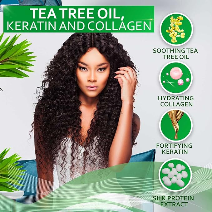 Tea Tree Oil Shampoo - Sulfate and Paraben Free with Collagen Keratin - Ideal for Women and Men with Oily Hair and Scalp Buildup - Anti Dandruff Treatment for Itchy, Dry Scalps – Salon Grade Products-BrightBean Baby