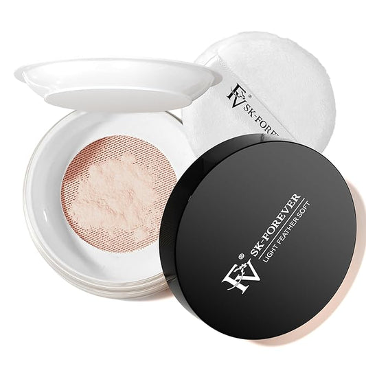 FV Baking Powder, Lightweight Loose Smooth Nature Setting Powder Highlighter Poreless Longwearing Matte Waterproof Oil Absorb Makeup Powder for Setting with No Flashback 0.35oz(10g)-BrightBean Baby