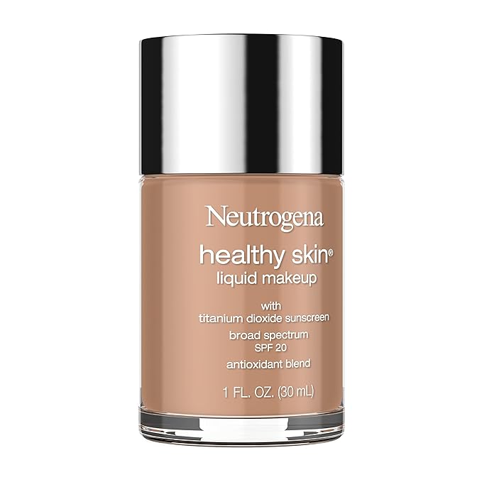 Neutrogena Healthy Skin Liquid Makeup Foundation with Broad Spectrum SPF 20 Sunscreen, Medium Coverage Foundation with Nourishing Pro-Vitamin B5, Chestnut 135, 1 fl. oz-BrightBean Baby