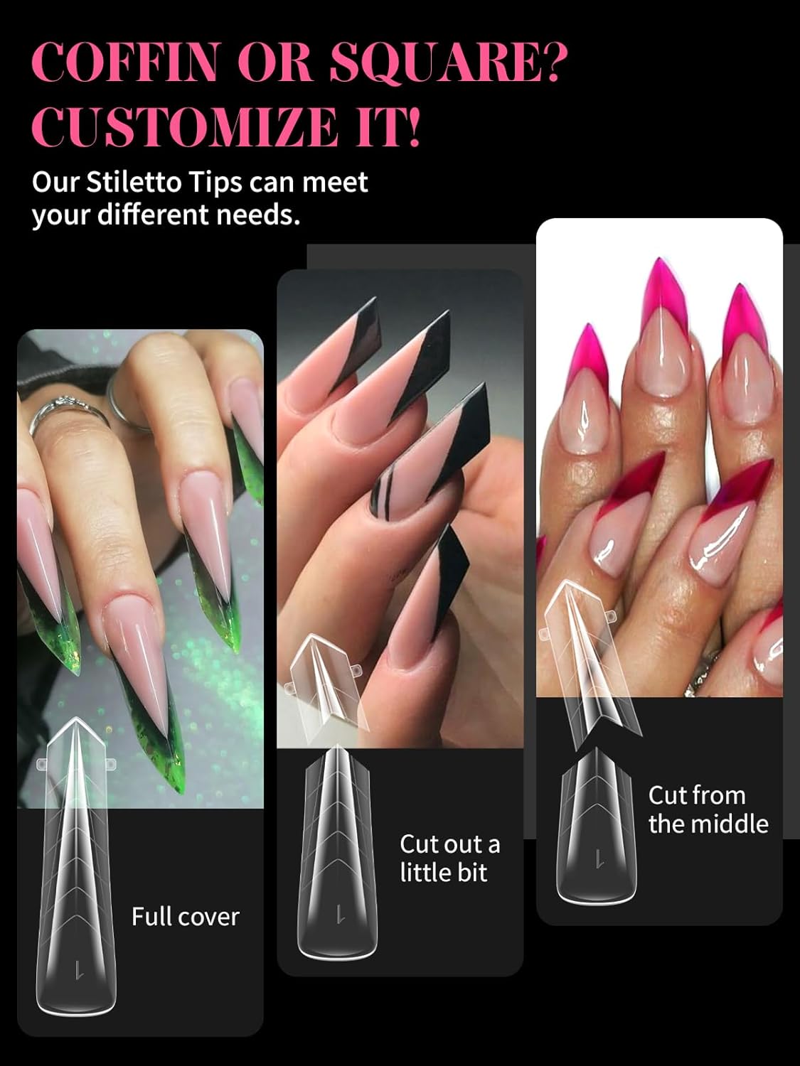 EBANKU Dual Nail Forms for Poly Extension Gel, 150 PCS Clear Claw Nail Molds Reusable 15 Sizes Nail Extension Forms for Builder Gel Manicure Design Salon DIY-BrightBean Baby