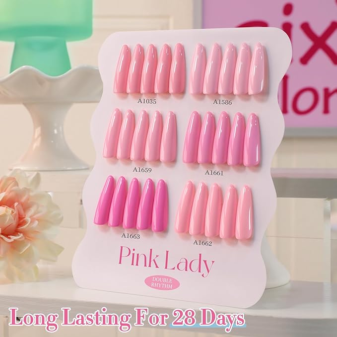 Double Rhythm 6 Pcs 15 ML Gel Polish Set Same Color Same Bottle Soak Off Gel Polish Kit Nail Art Manicure Salon DIY at Home for Women (Neutral Skin Pink Nude Beige -T6-53)-BrightBean Baby