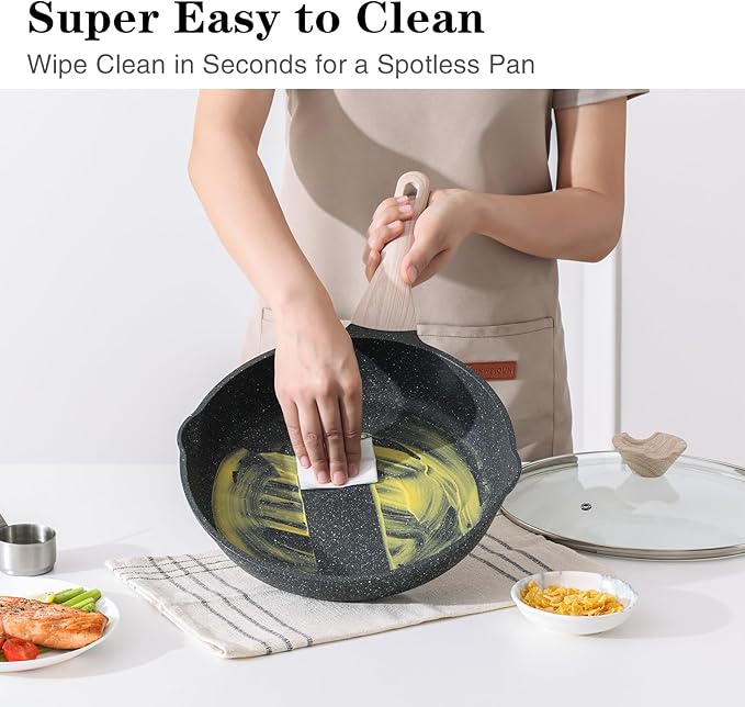 Kordisen Nonstick Frying Pan Set 3 Piece - Healthy Induction Skillet Set 8, 9.5, 11 Inch